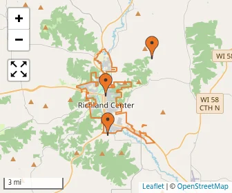 Area schools map